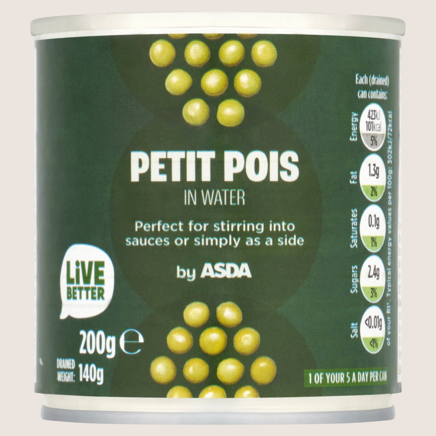ASDA Petit Pois in Water In Spring Water 140g
