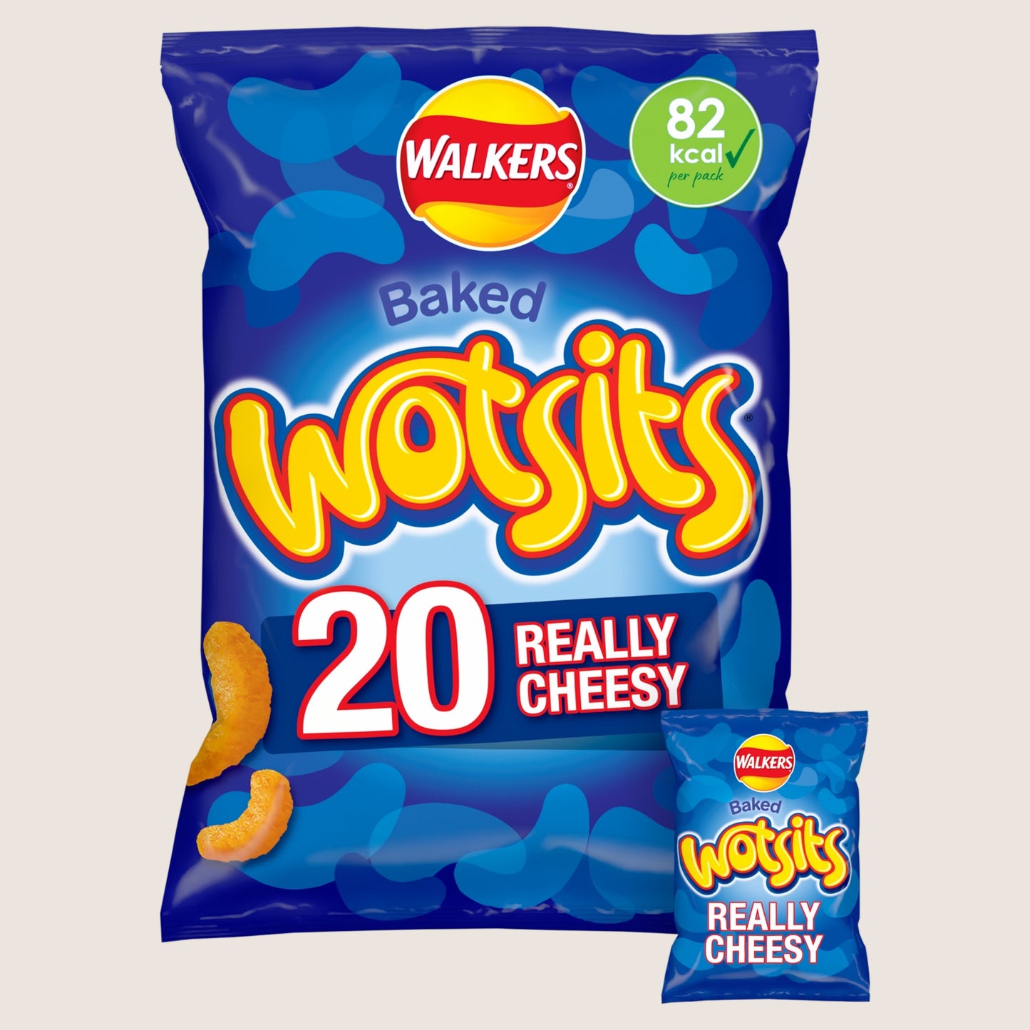 Walkers Wotsits Cheese Snacks Crisps No Artificial Additives 20x16.5g