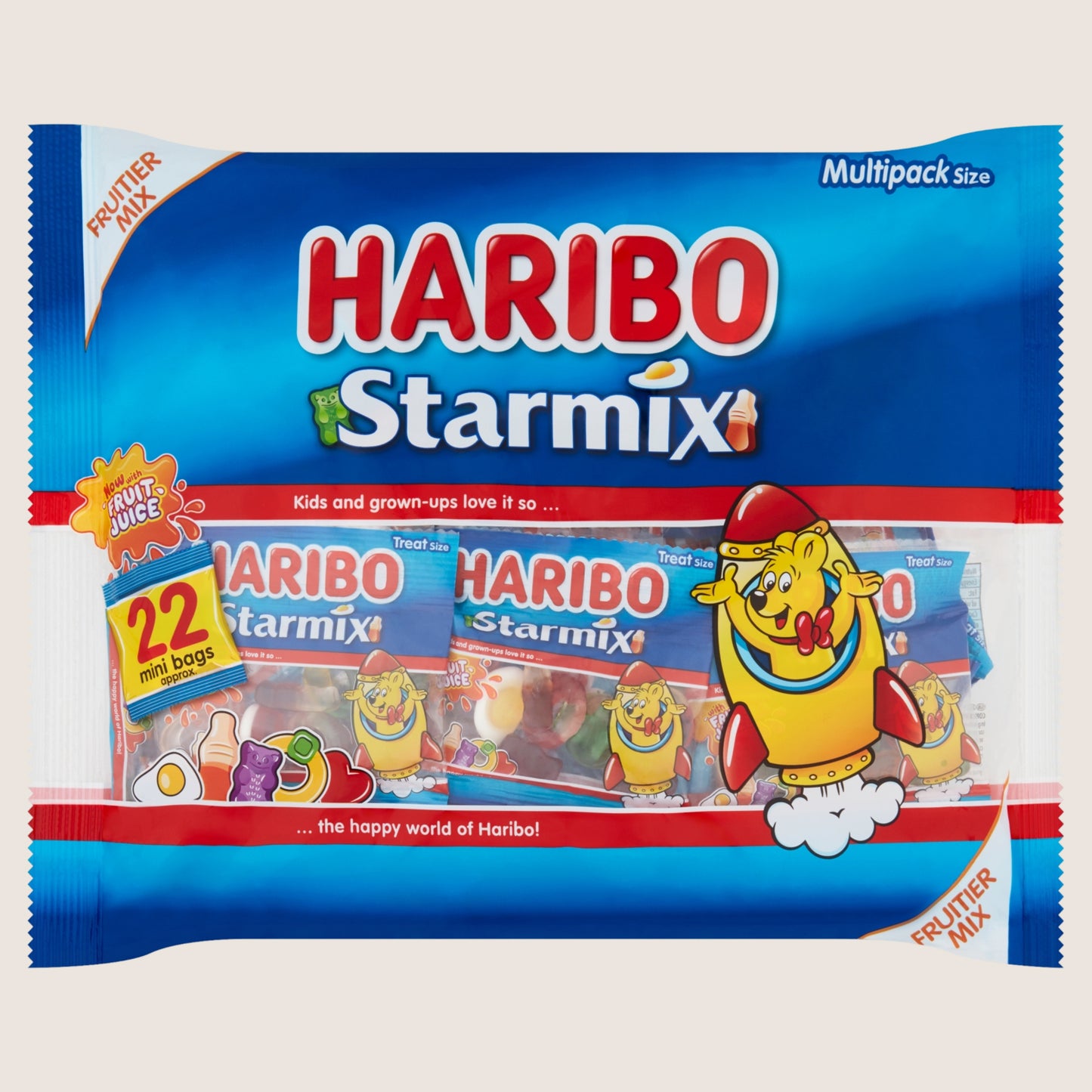 Haribo Starmix Minis Fruit & Cola Flavour Jelly & Foam Sweets Fun Size Bags 22 Pack 22 x 16g