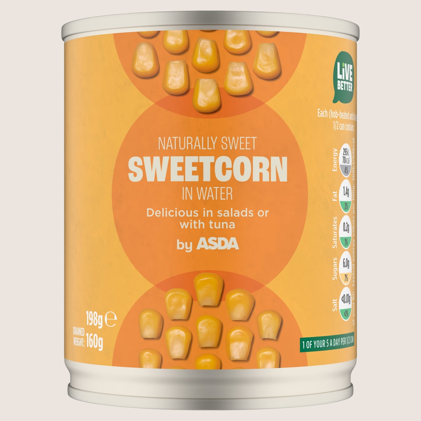 ASDA Sweetcorn in Water In Spring Water 198g
