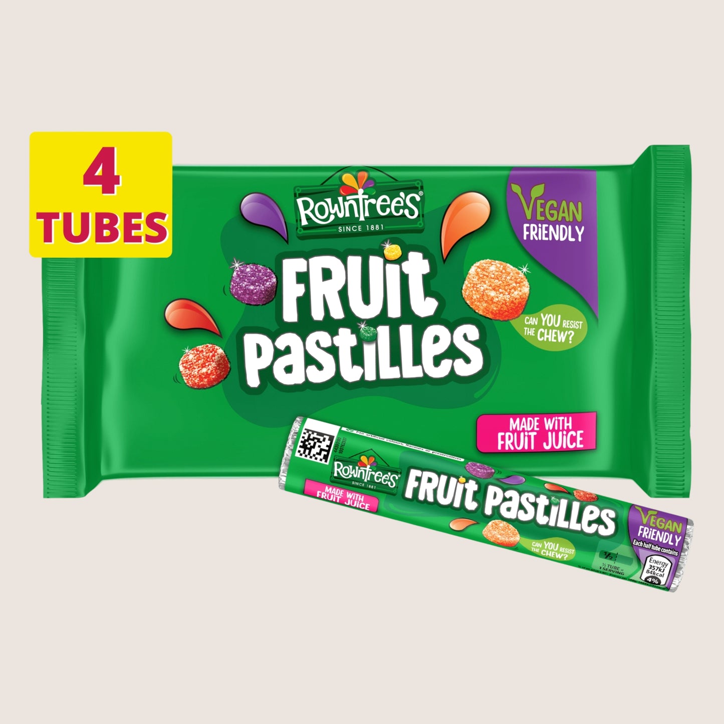 Rowntree's Fruit Pastilles Sweets 4 Pack 164g
