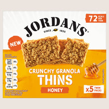 Jordans Granola Thins Honey Oat Cereal Snack Bars 5 x Packs of 2 Thins  Wholegrain 160g