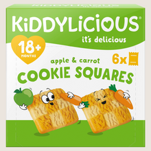 Kiddylicious Apple & Carrot Cookie Squares 18+ Months Gentle Formula 6 x 24g