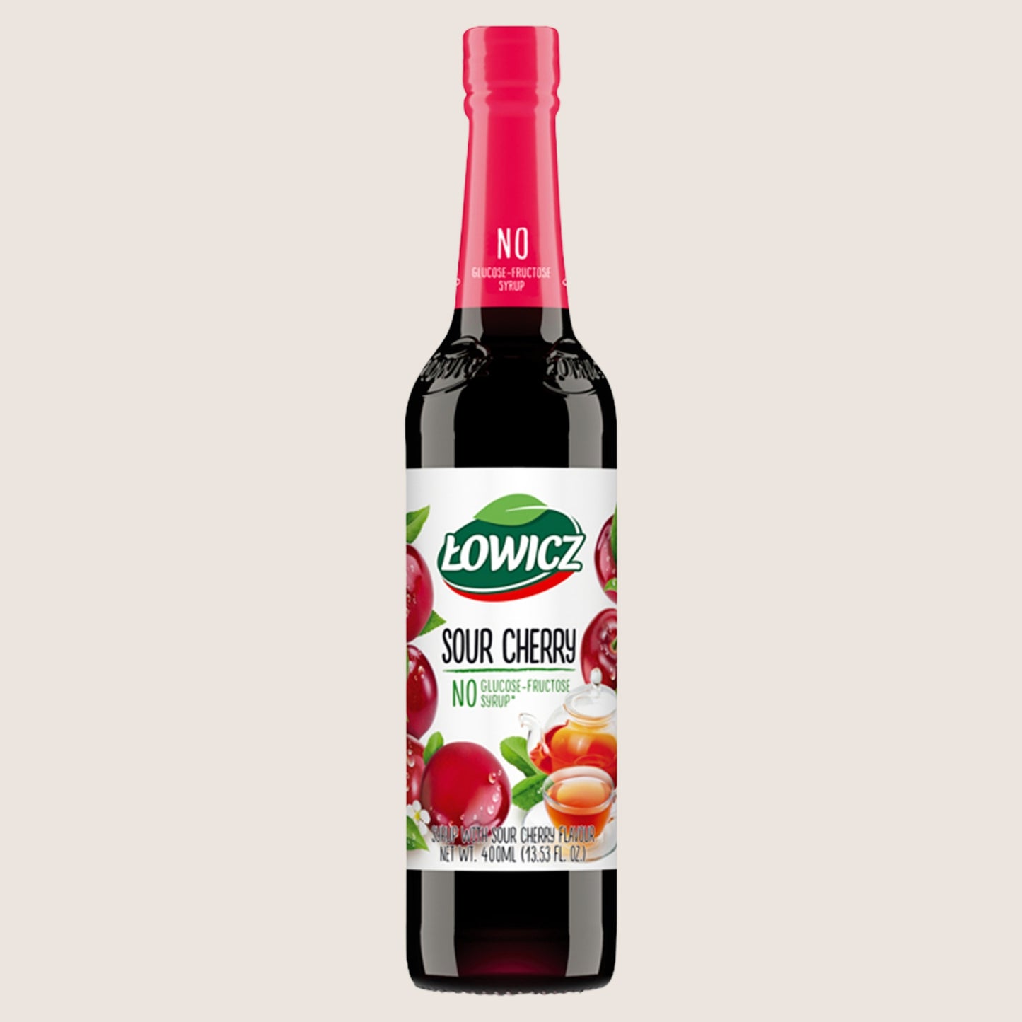 Łowicz Syrup with Sour Cherry Flavour No Artificial Additives 400ml