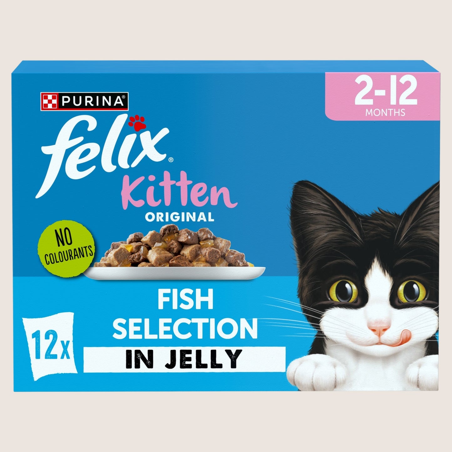 Felix Original Kitten Fish Selection in Jelly Wet Cat Food Complete Nutrition 12x85g