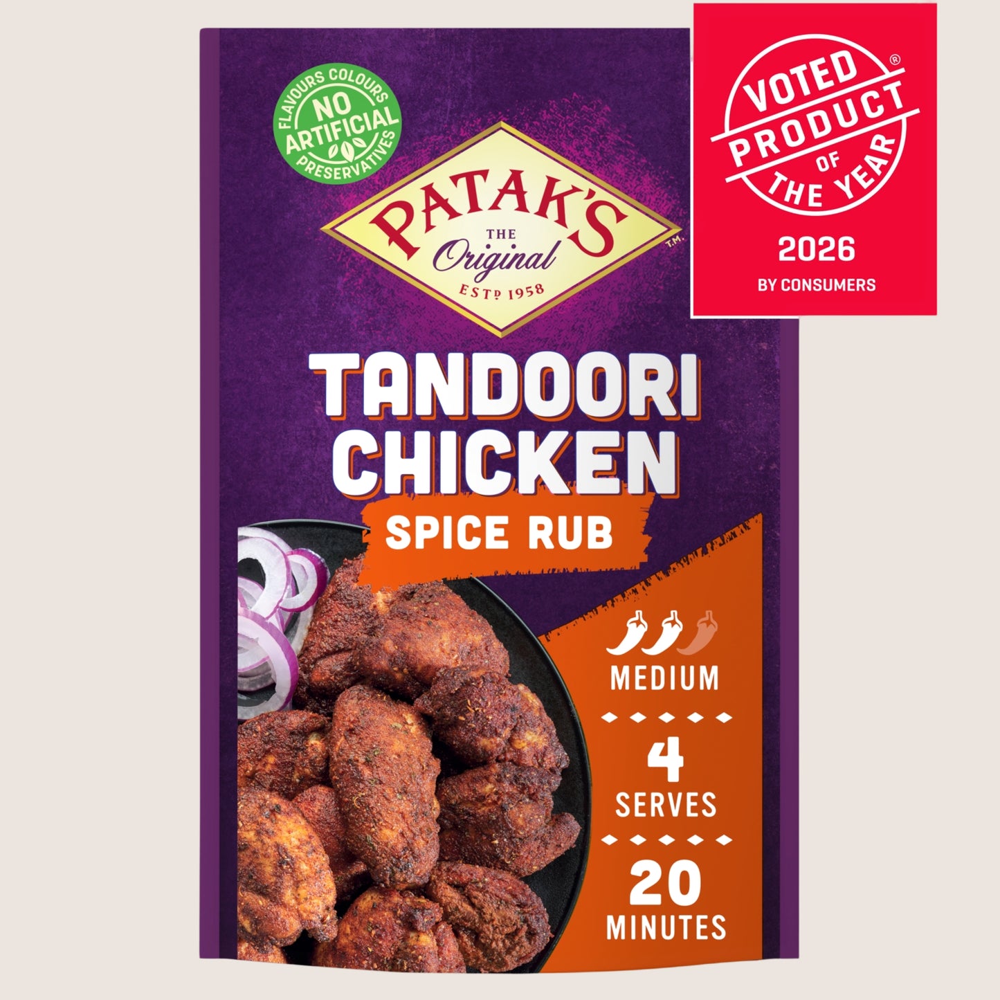 Patak's Tandoori Chicken Spice Rub No Artificial Additives 25g
