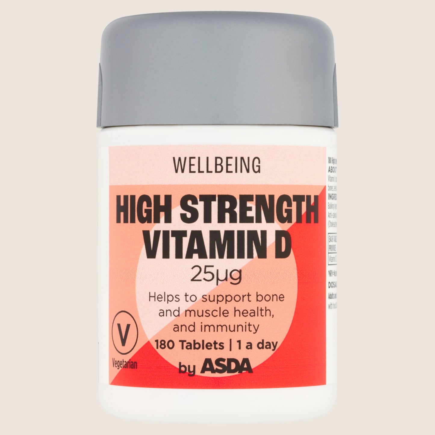 ASDA Wellbeing 1 a day High Strength Vitamin D 25µg 180 Tablets