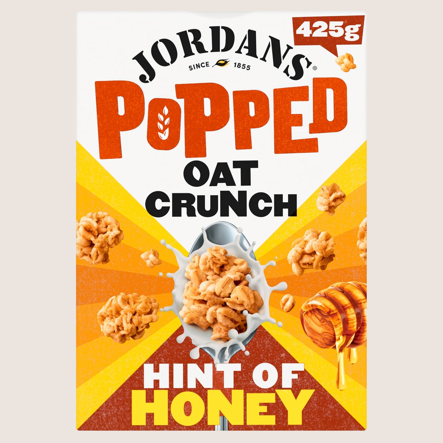 Jordans Popped Oat Crunch Hint of Honey Breakfast Cereal Wholegrain 425g