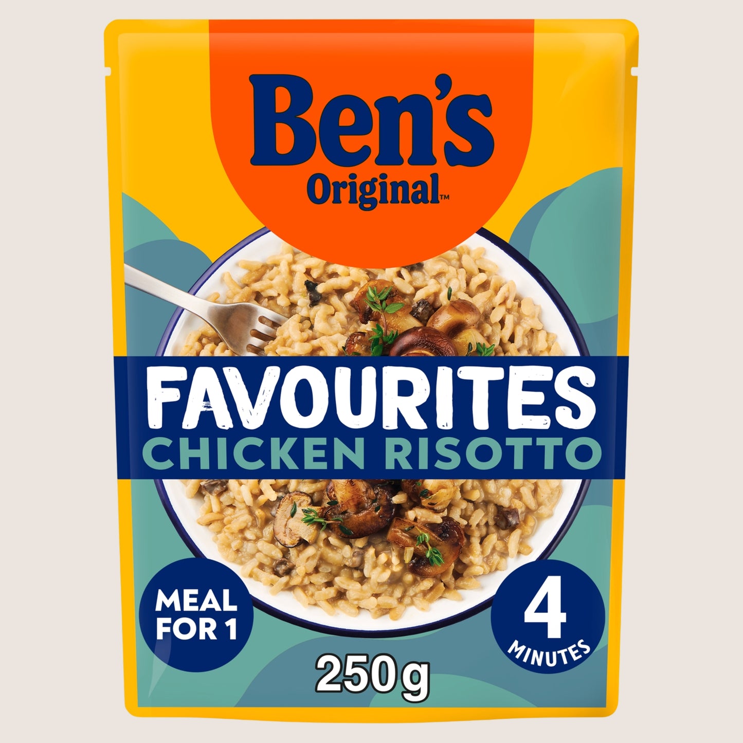 Ben's Original Bens Original Favourites Risotto Chicken and Mushroom Microwave Rice Instant Meal No Artificial Additives 250g