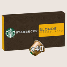 Starbucks STARBUCKS BLONDE Espresso Roast by NESPRESSO, Blonde Roast Coffee, box of 40 No Artificial Additives 188g