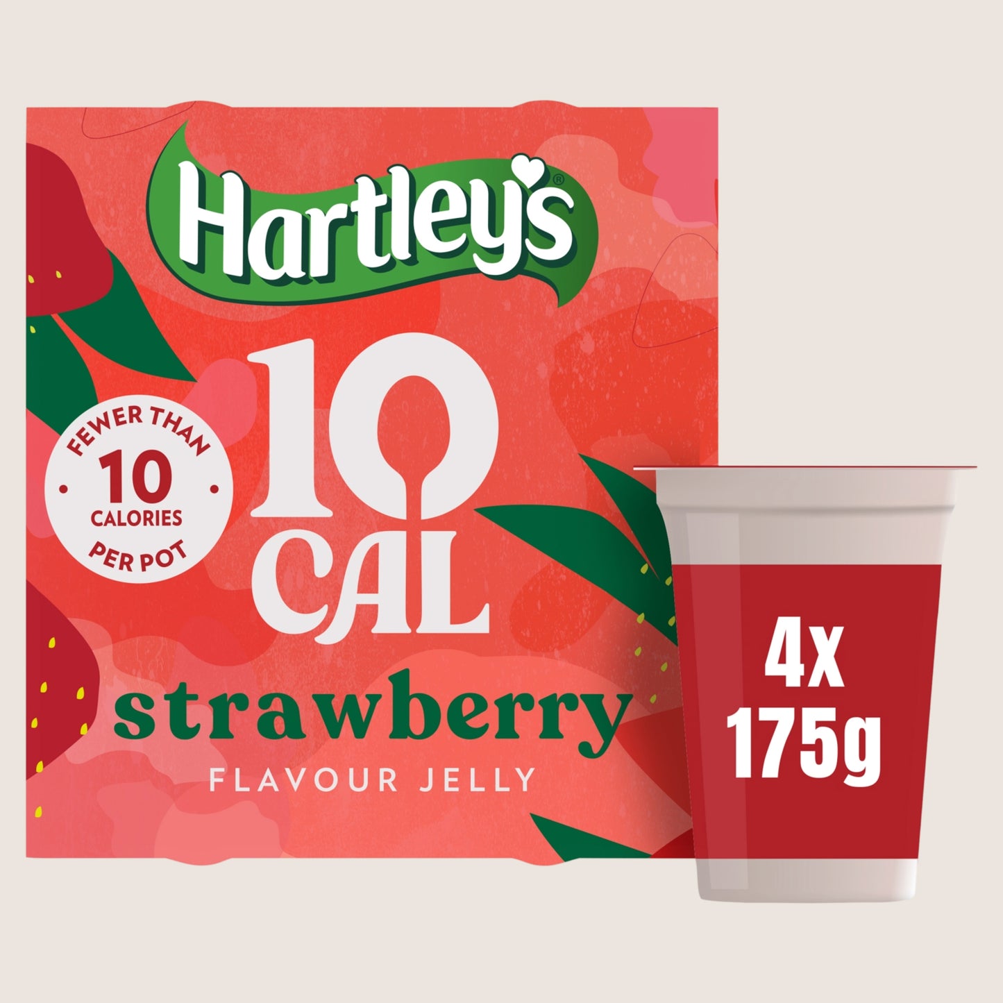 Hartley's 10 Cal Strawberry Flavour Jelly No Artificial Additives 4 x 175g