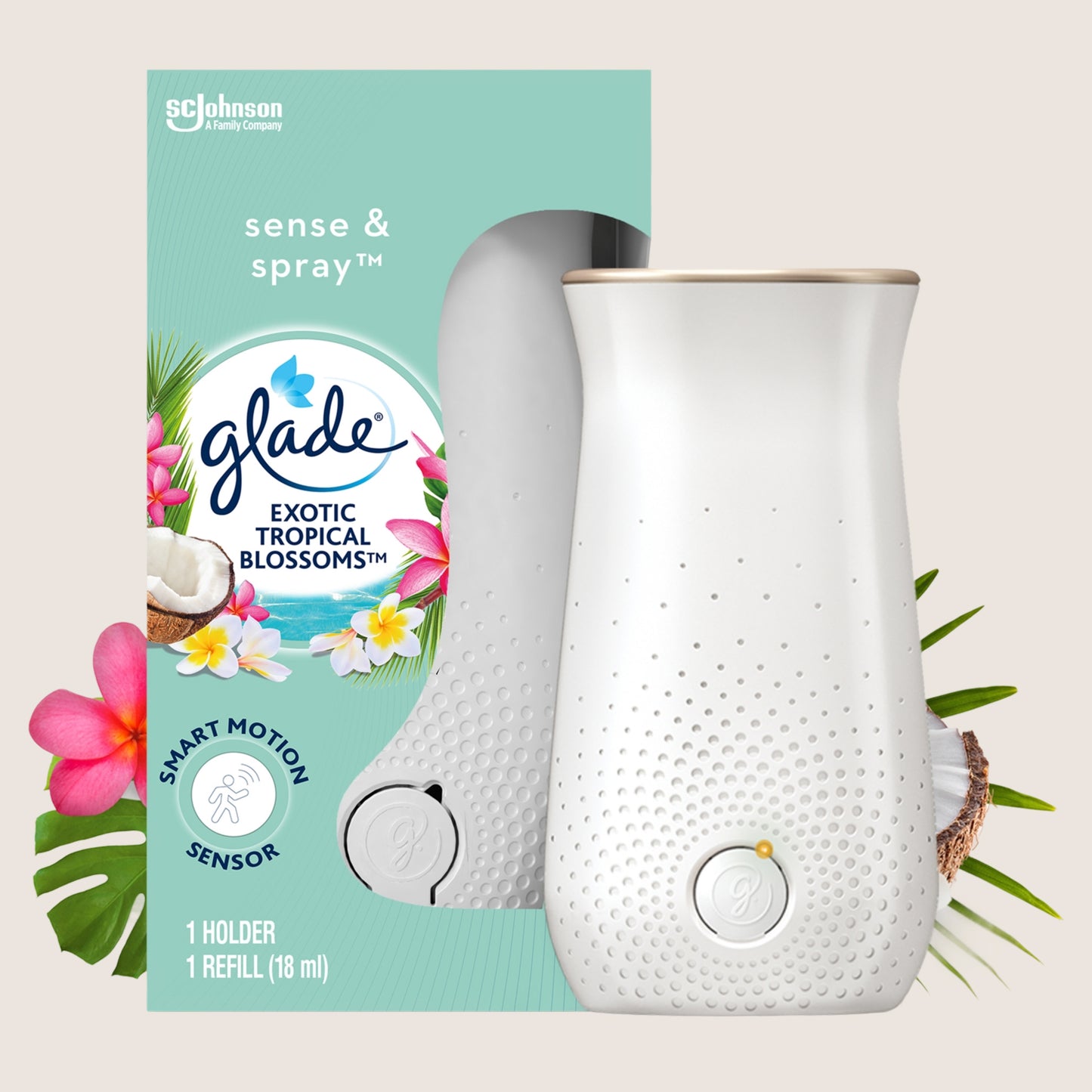 Glade Sense & Spray Air Freshener Holder & Refill Tropical Blossom 18ml