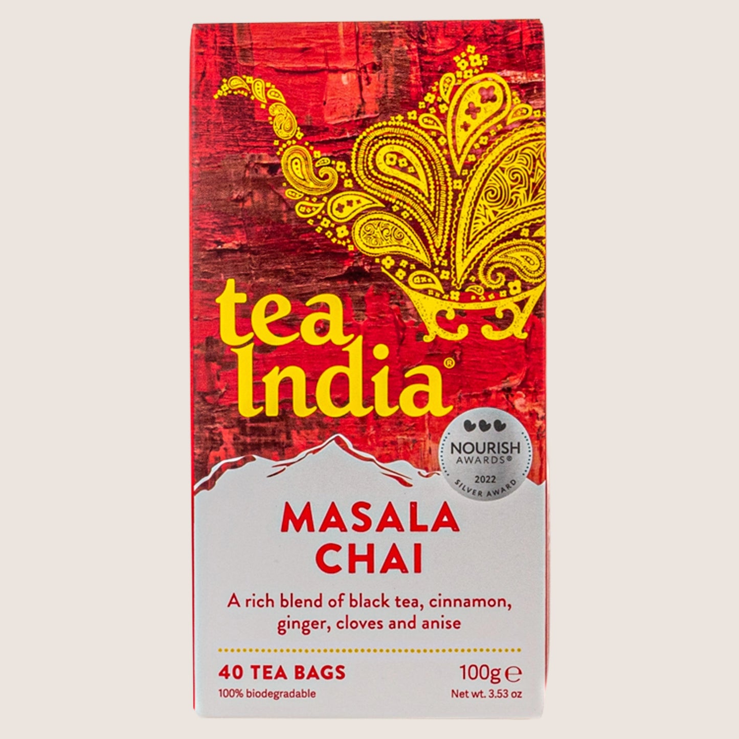 Tea India Masala Chai 40 Tea Bags Rainforest Alliance Certified 100g