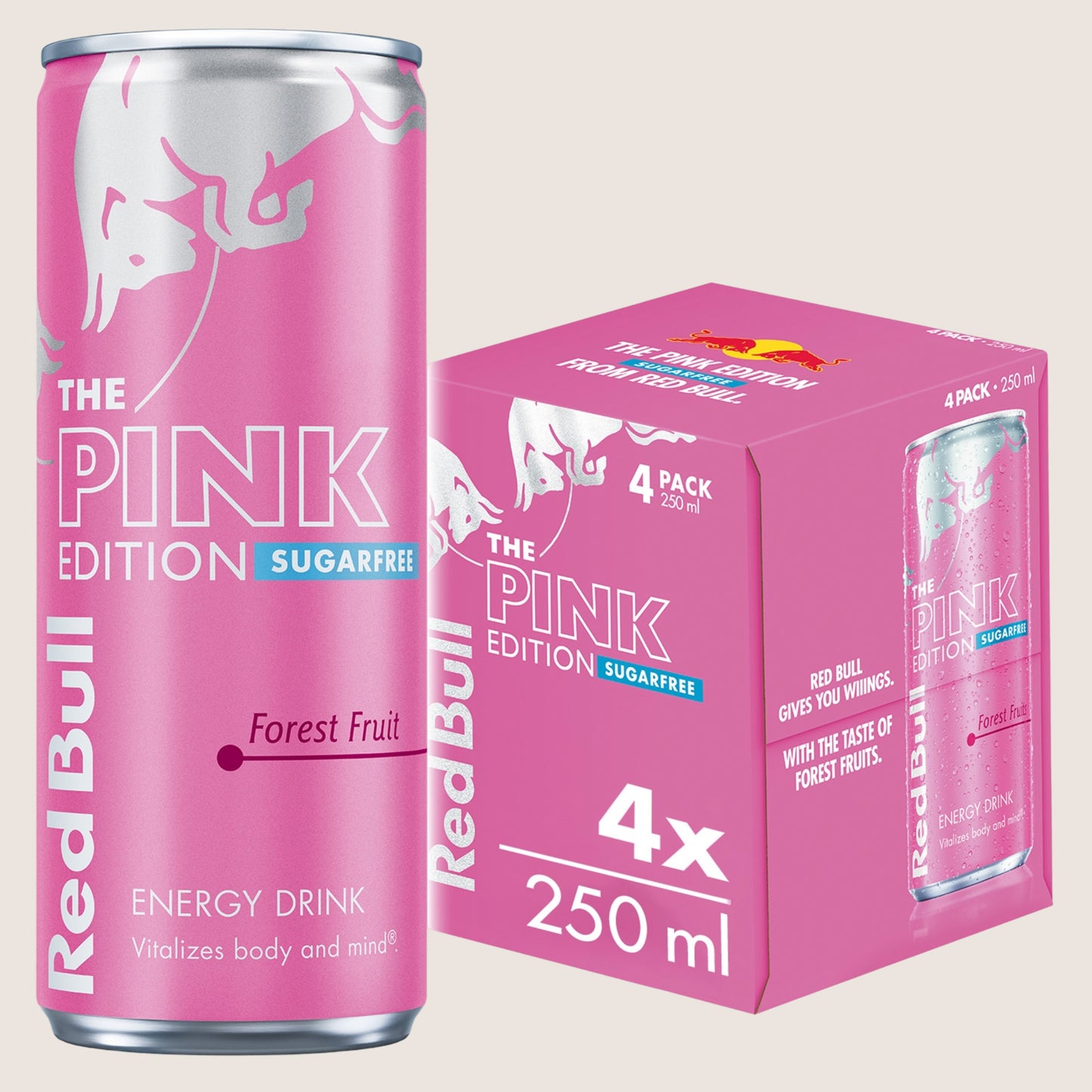 Red Bull Pink Edition Sugarfree Forest Fruits Energy Drink Refreshing 4 Pack 250ml