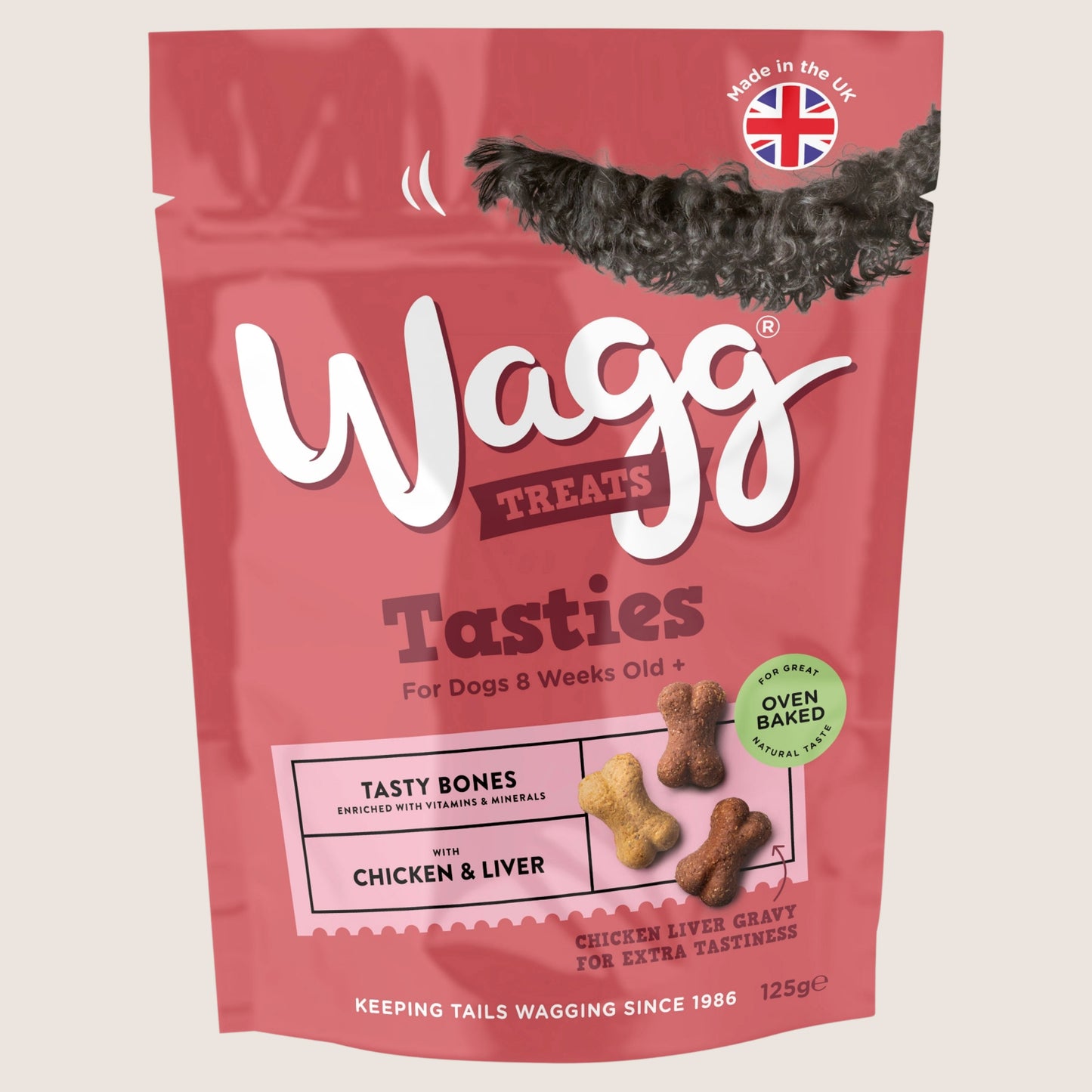 Wagg Treats Tasty Bones for Dogs 8 Weeks Old+ Nutritionally Complete 125g