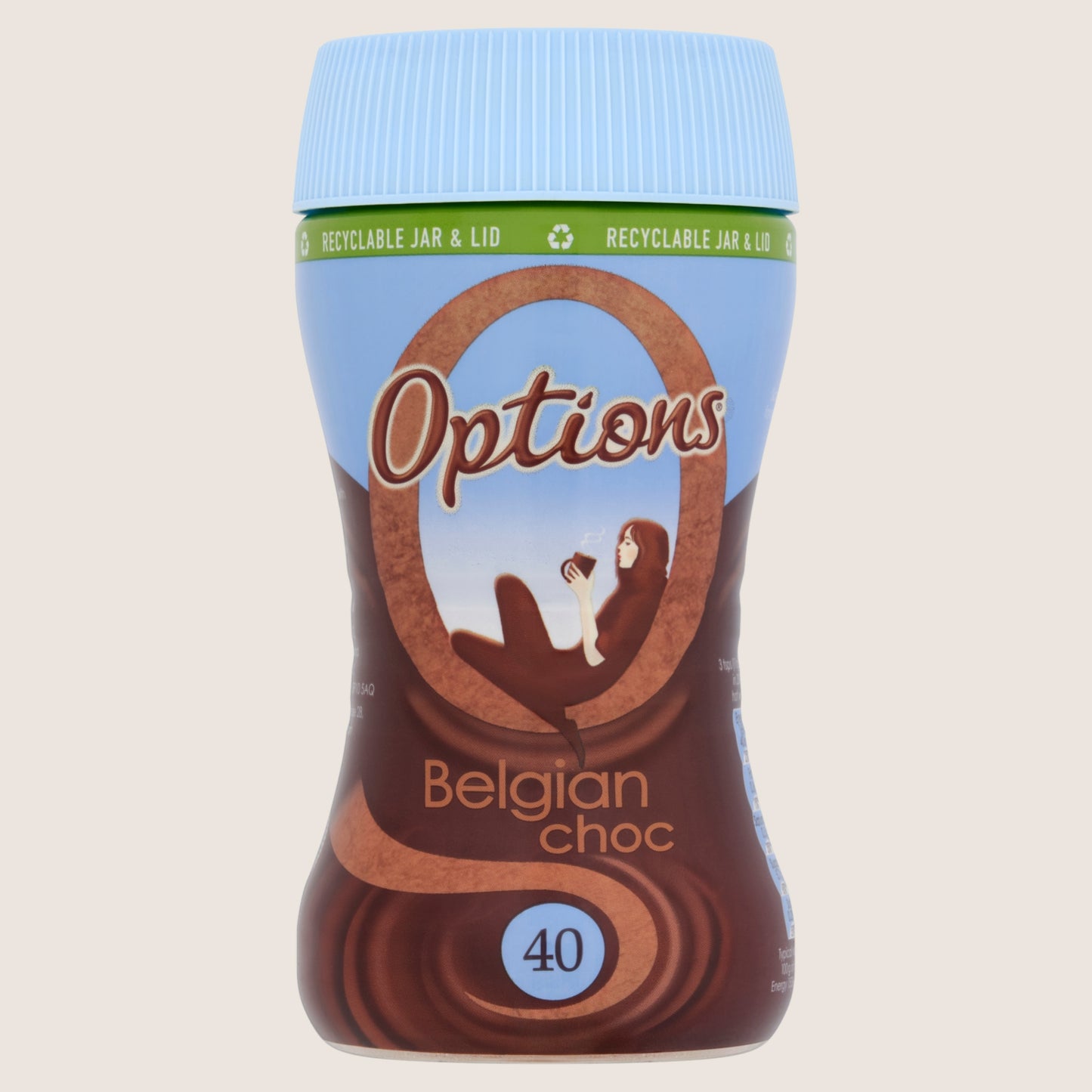Options Instant Belgian Hot Chocolate Drink Rainforest Alliance Certified 220g
