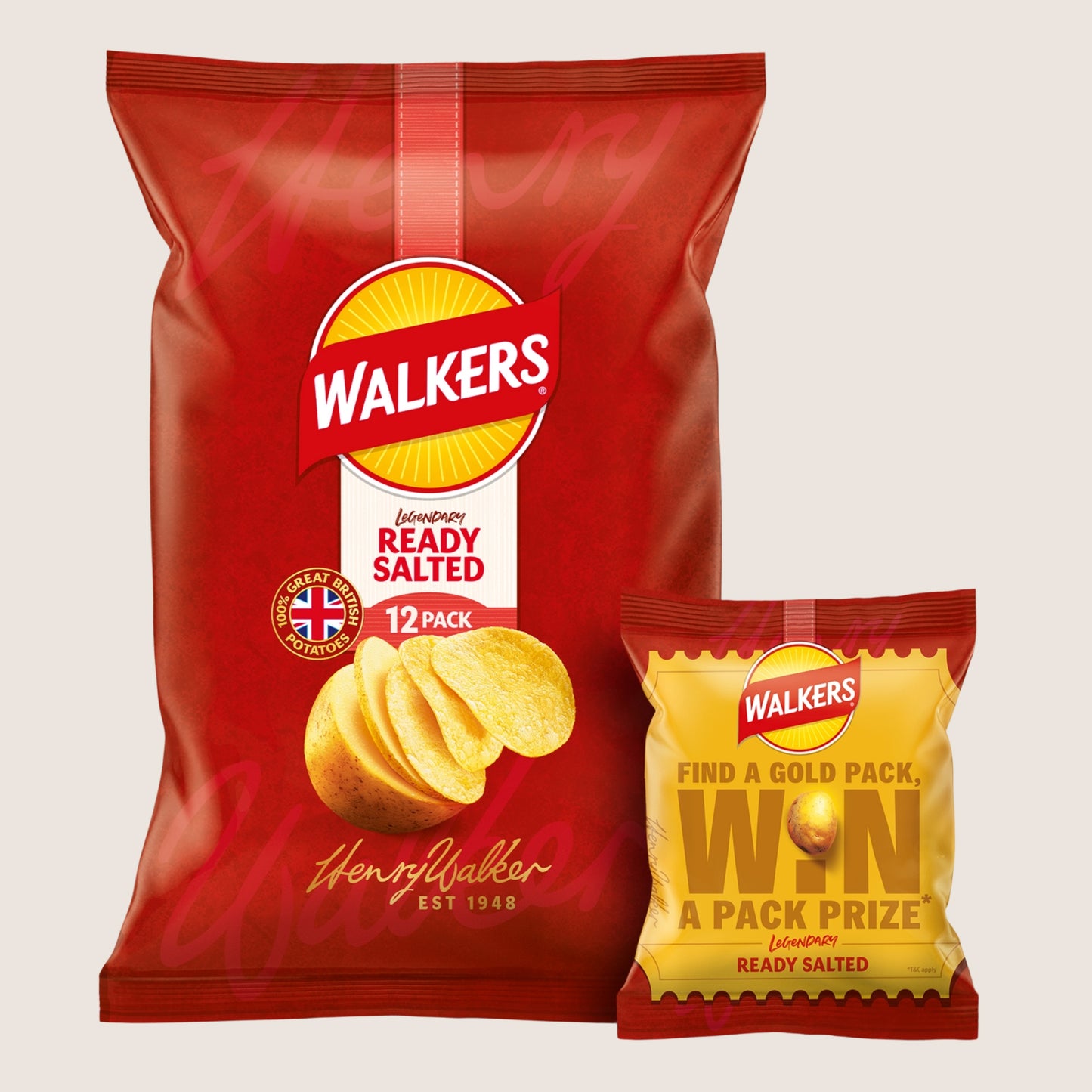 Walkers Ready Salted Crisps No Artificial Additives 12x25g