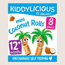 Kiddylicious Original Mini Coconut Rolls Baby Snacks No Artificial Additives 8x7g