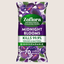 Zoflora 70 Midnight Blooms Antibacterial Multi-Surface Cleaning Large Wipes