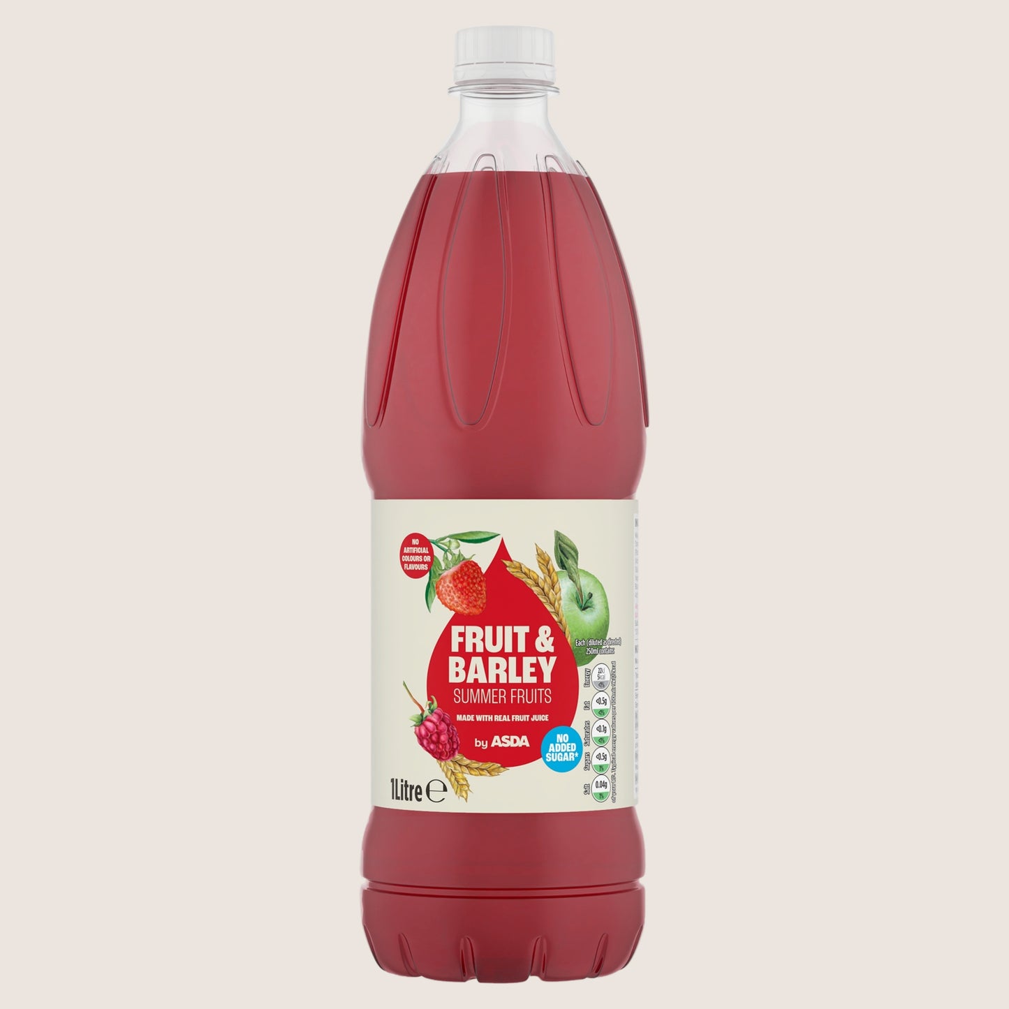 ASDA Fruit & Barley Summer Fruits No Added Sugar 1 Litre