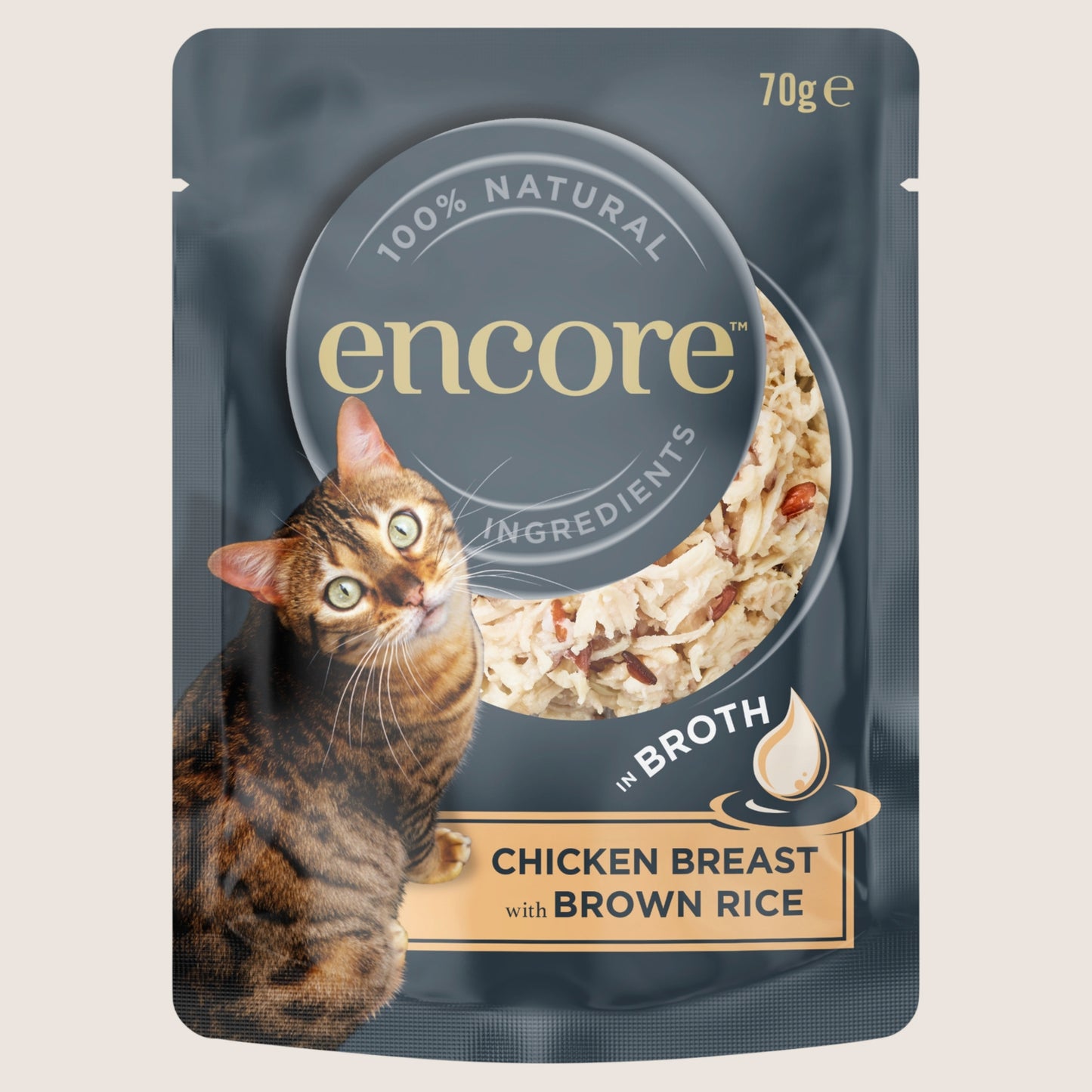 Encore Chicken Breast with Brown Rice in Broth Complete Nutrition 70g