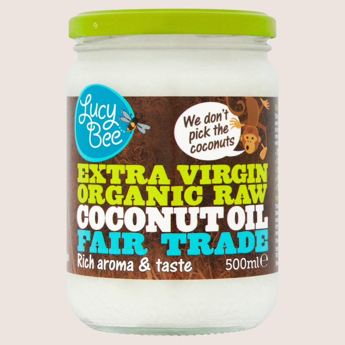 Lucy Bee Extra Virgin Organic Raw Coconut Oil Fair Trade Organic 500ml