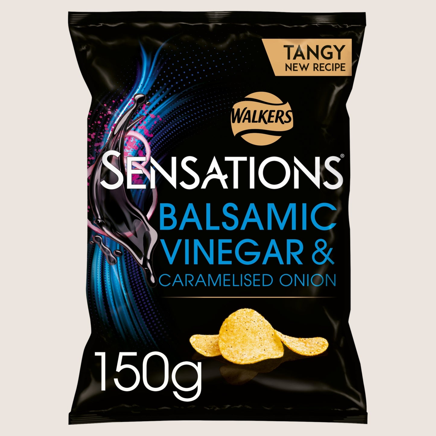 Walkers Sensation s Balsamic Vinegar & Caramelised Onion Sharing Crisps No Artificial Additives 150g