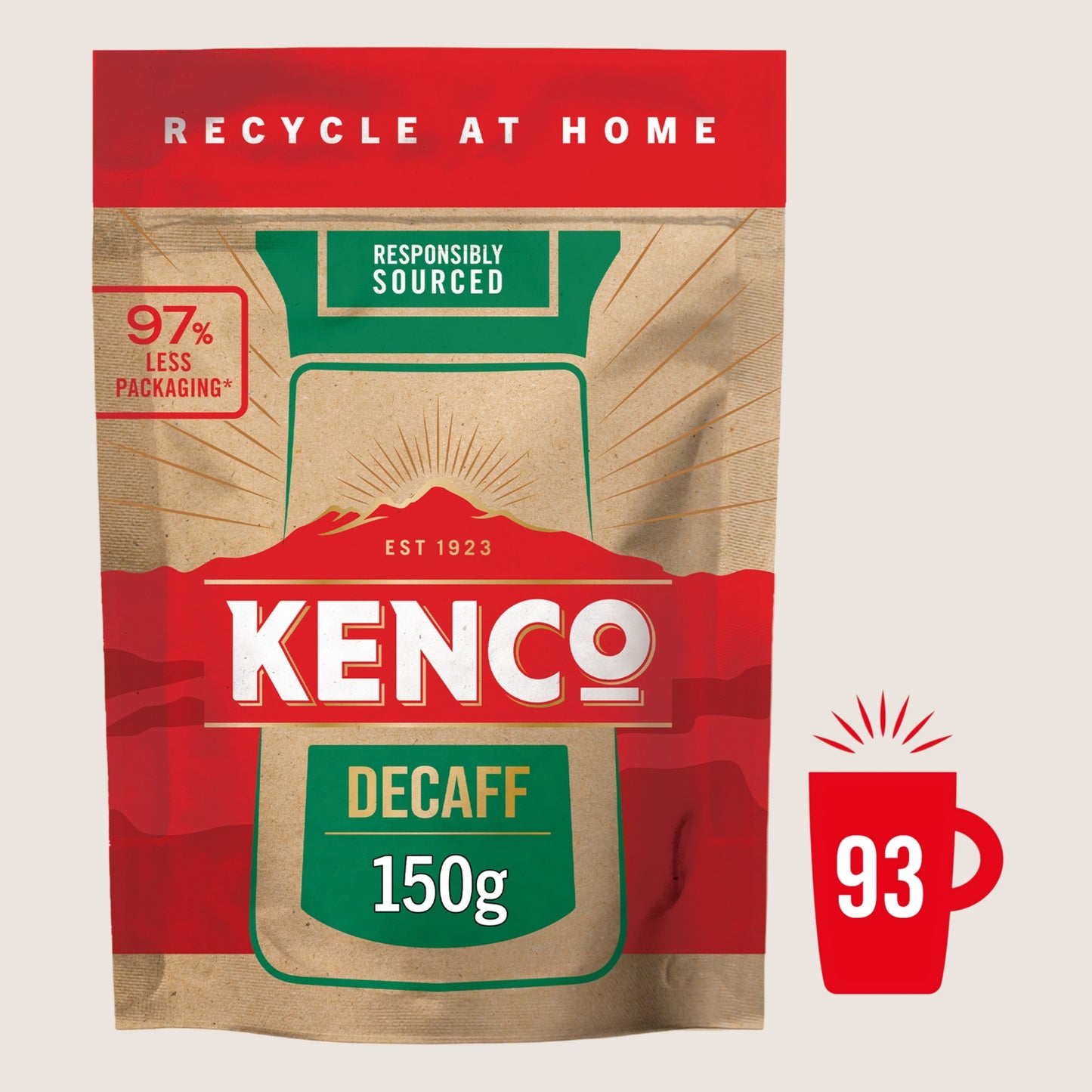Kenco Decaff Instant Coffee Paper Refill Decaffeinated 150G