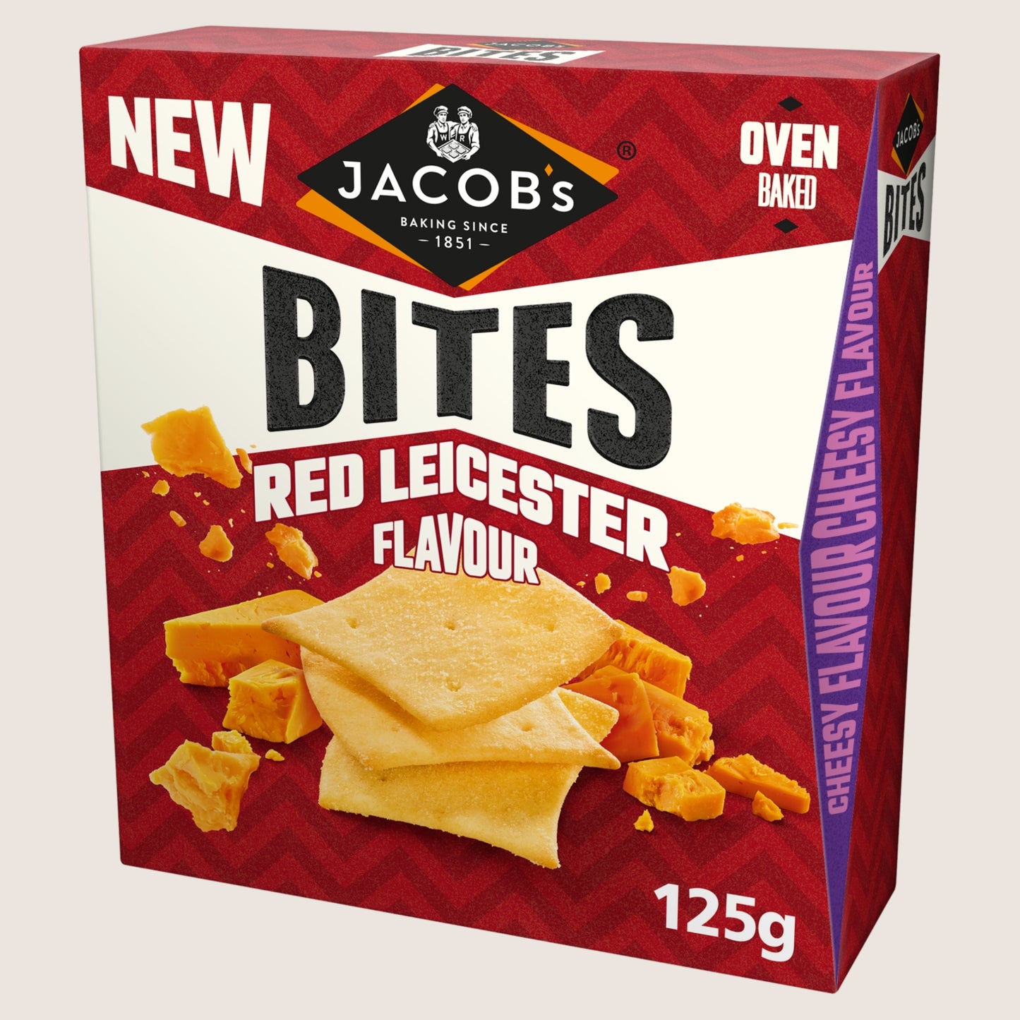 Jacob's Bites Red Leicester Crackers Free From Artificial Additives 125g