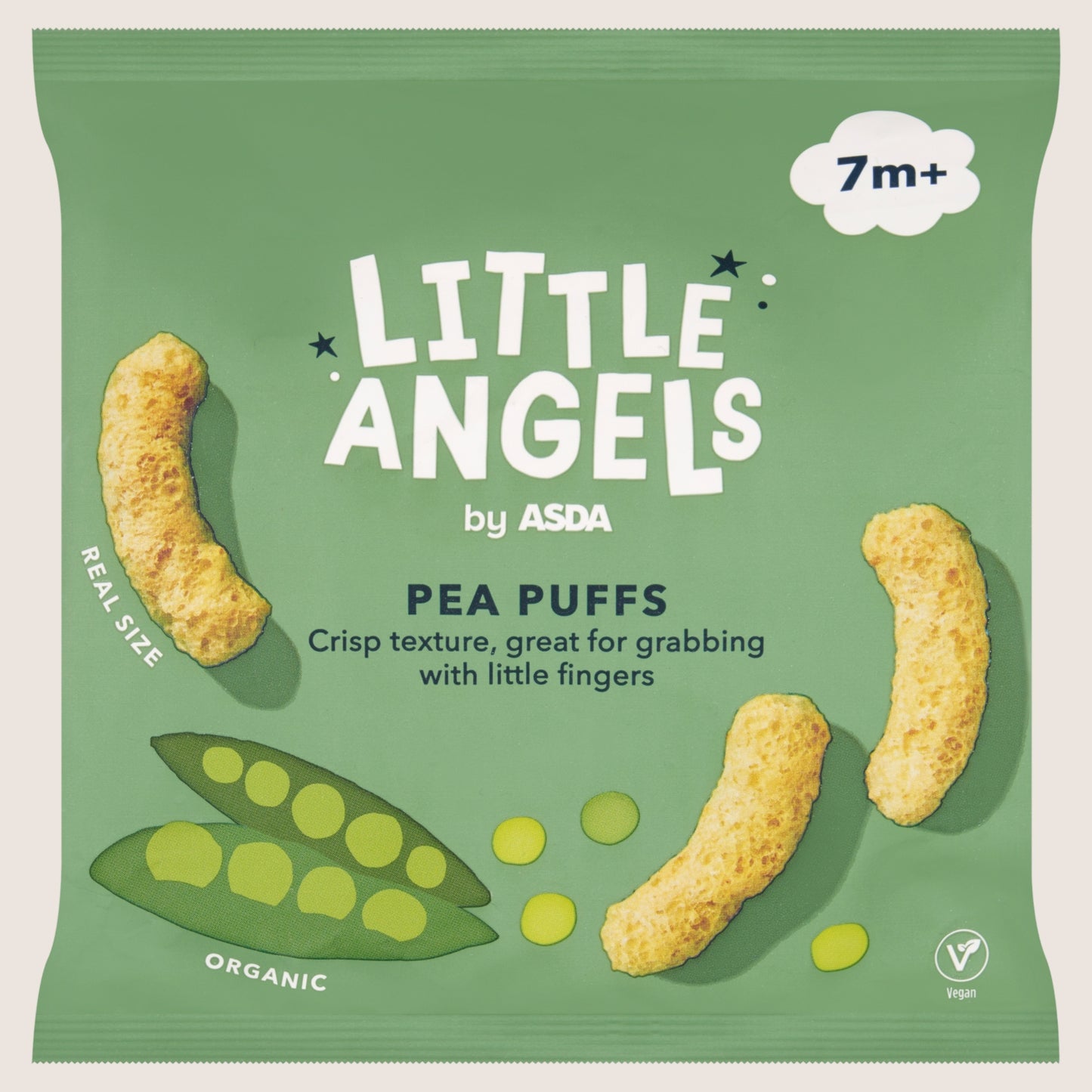 LITTLE ANGELS by ASDA Organic Pea Puffs 7+ Months 15g
