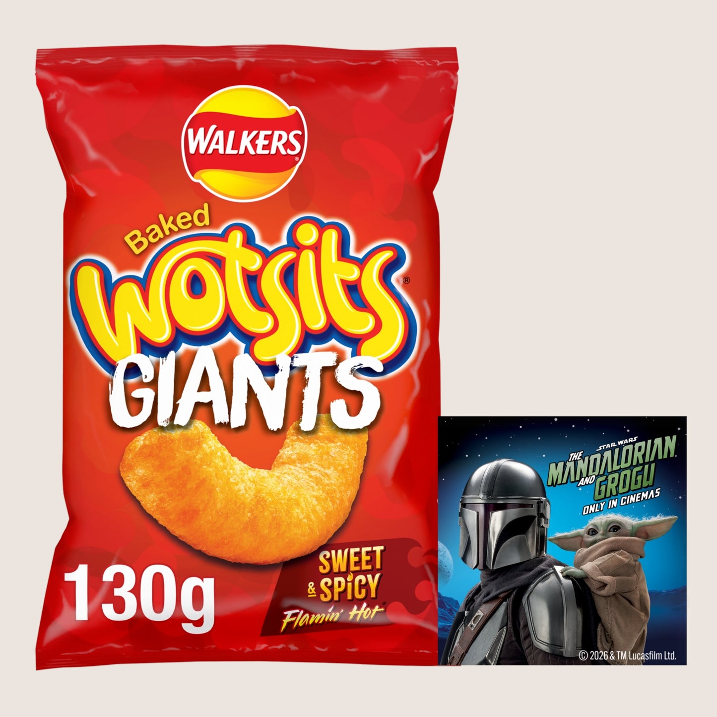 Walkers Wotsits Giants Sweet & Spicy Sharing Snacks Crisps Sharing Size 130g