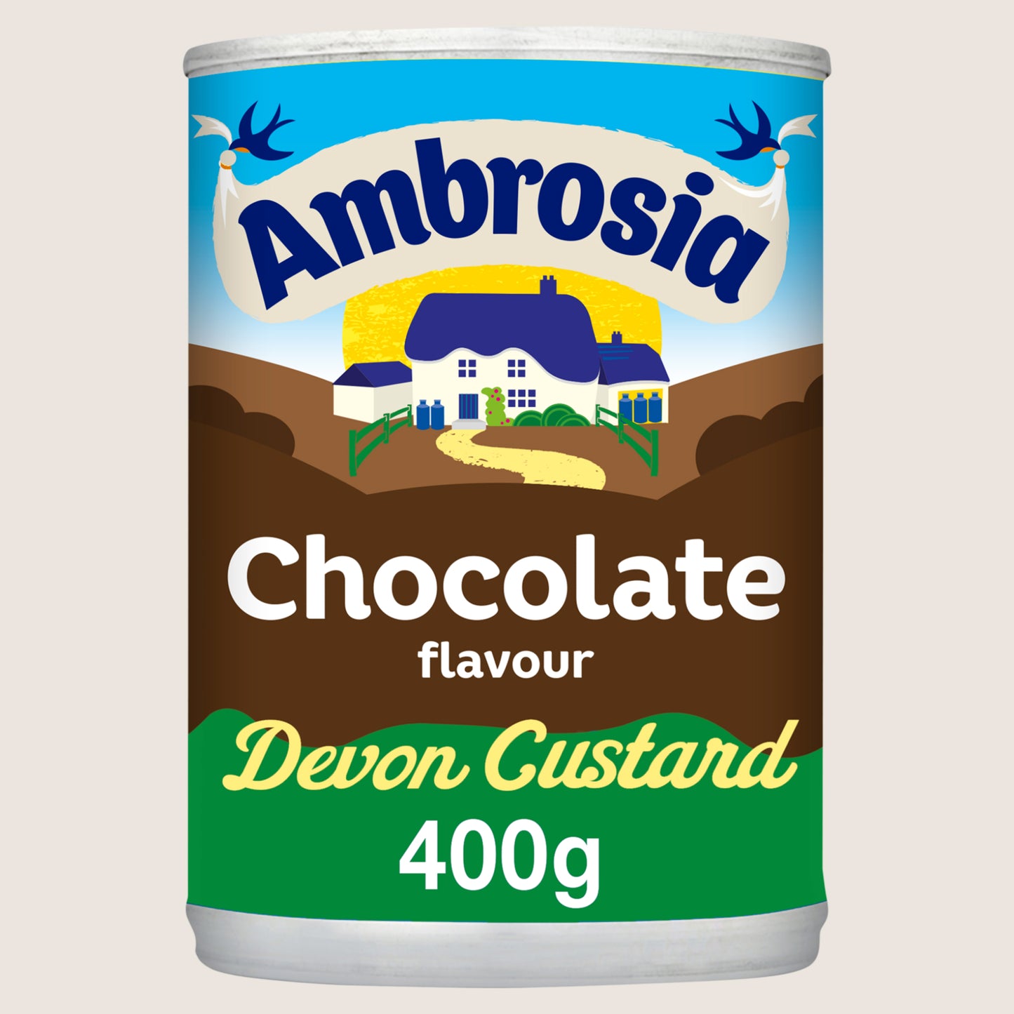 Ambrosia Chocolate Custard Dessert Can No Artificial Additives 400g