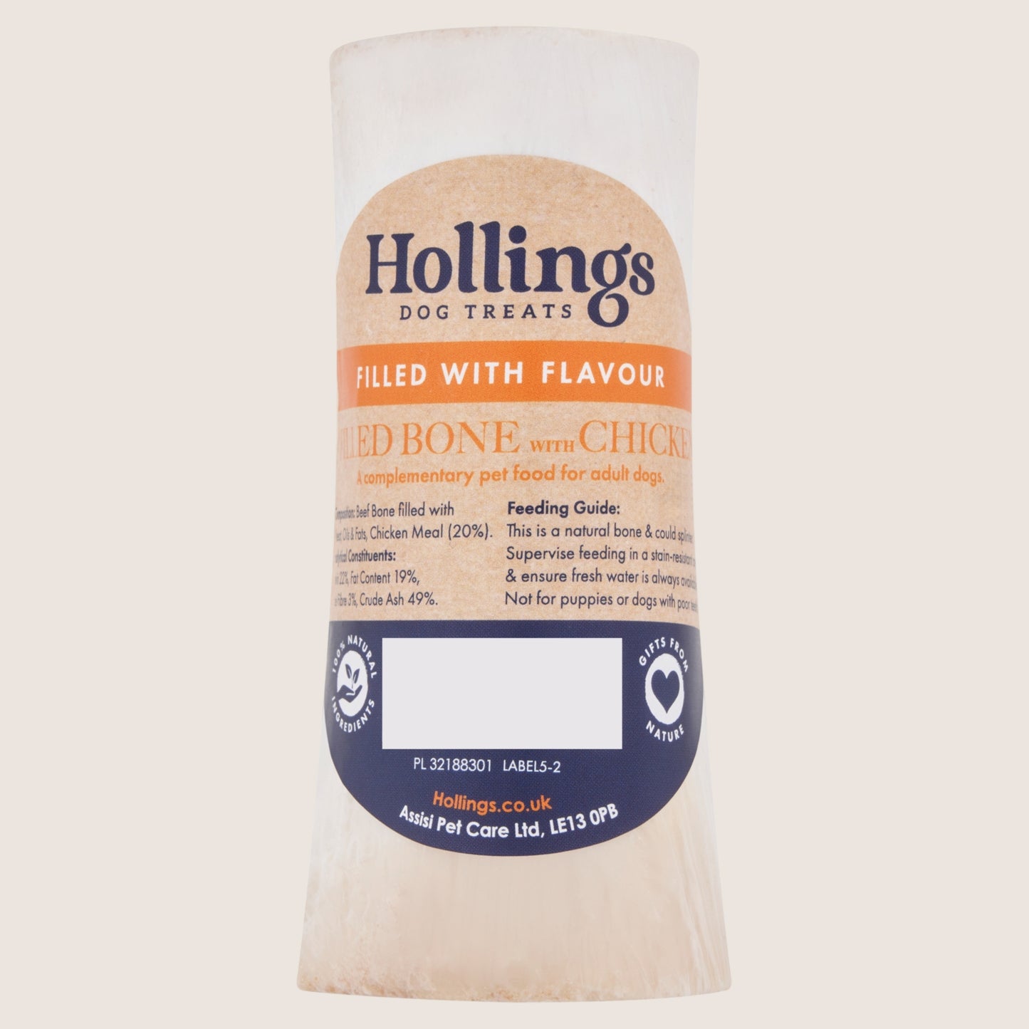 Hollings Dog Treats Filled Bone with Chicken Nutritionally Complete