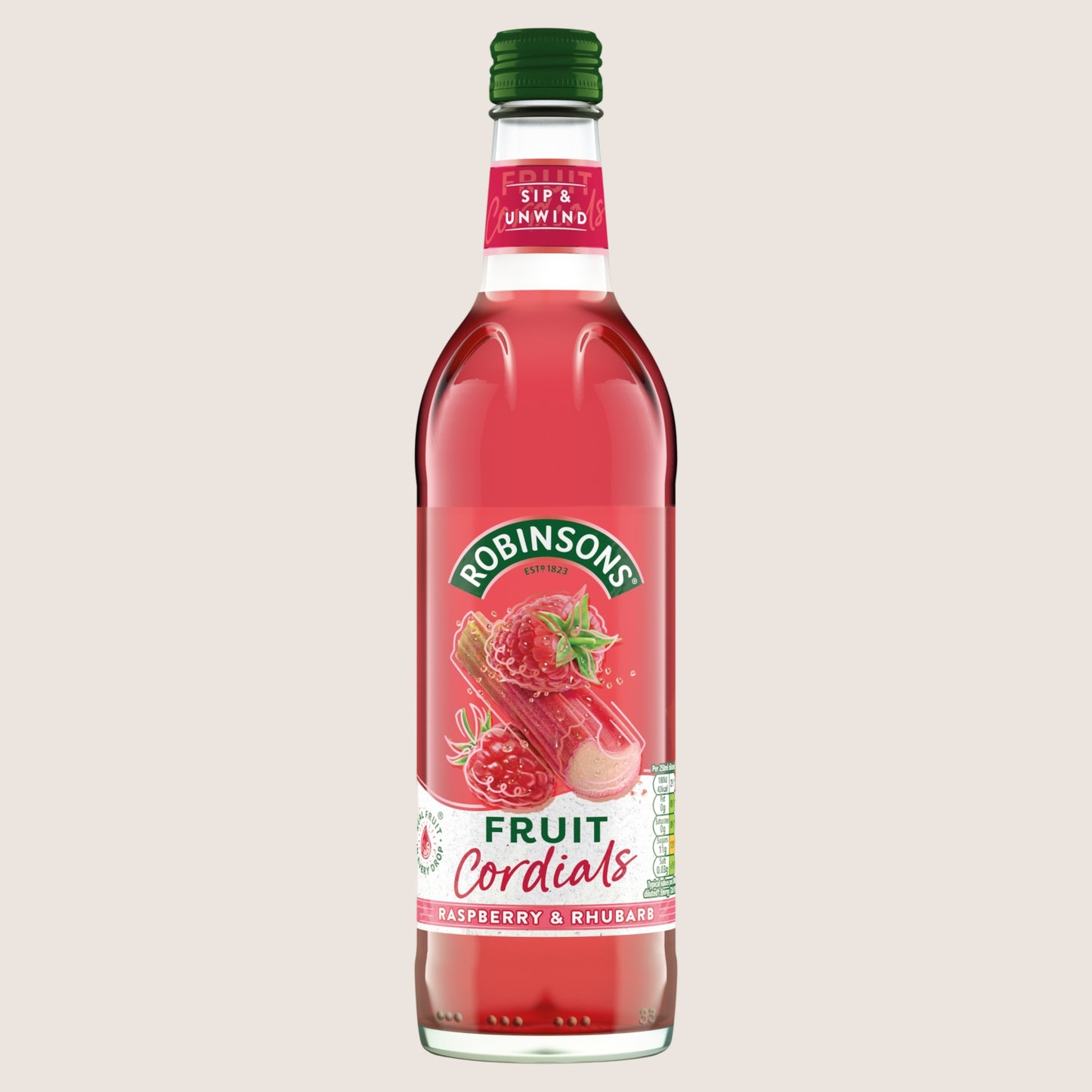 Robinsons Raspberry & Rhubarb Fruit Cordial Refreshing 500ml