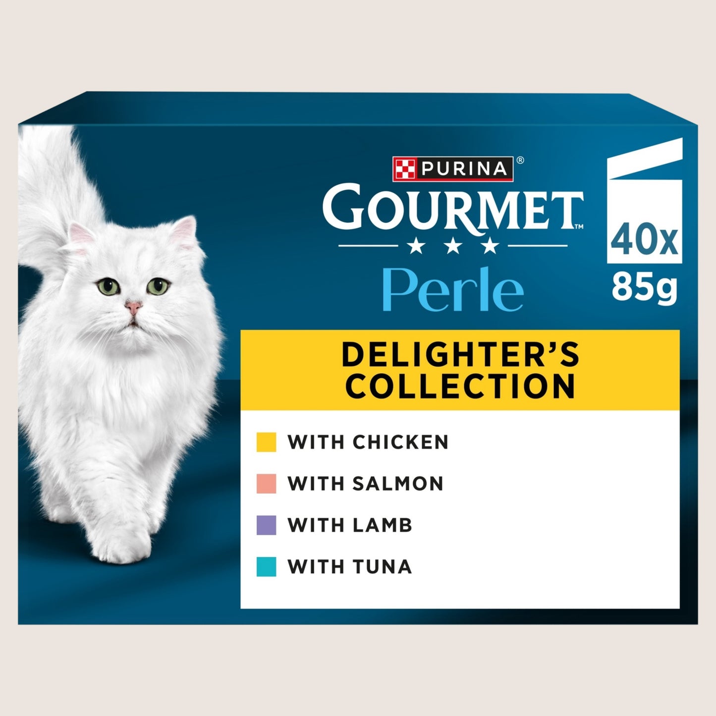 Gourmet Perle Juicy Mini Fillets in Gravy Delighter's Collection Wet Cat Food No Artificial Additives 40x85g