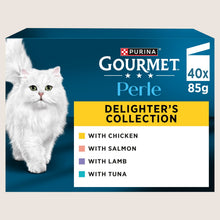 Gourmet Perle Juicy Mini Fillets in Gravy Delighter's Collection Wet Cat Food No Artificial Additives 40x85g