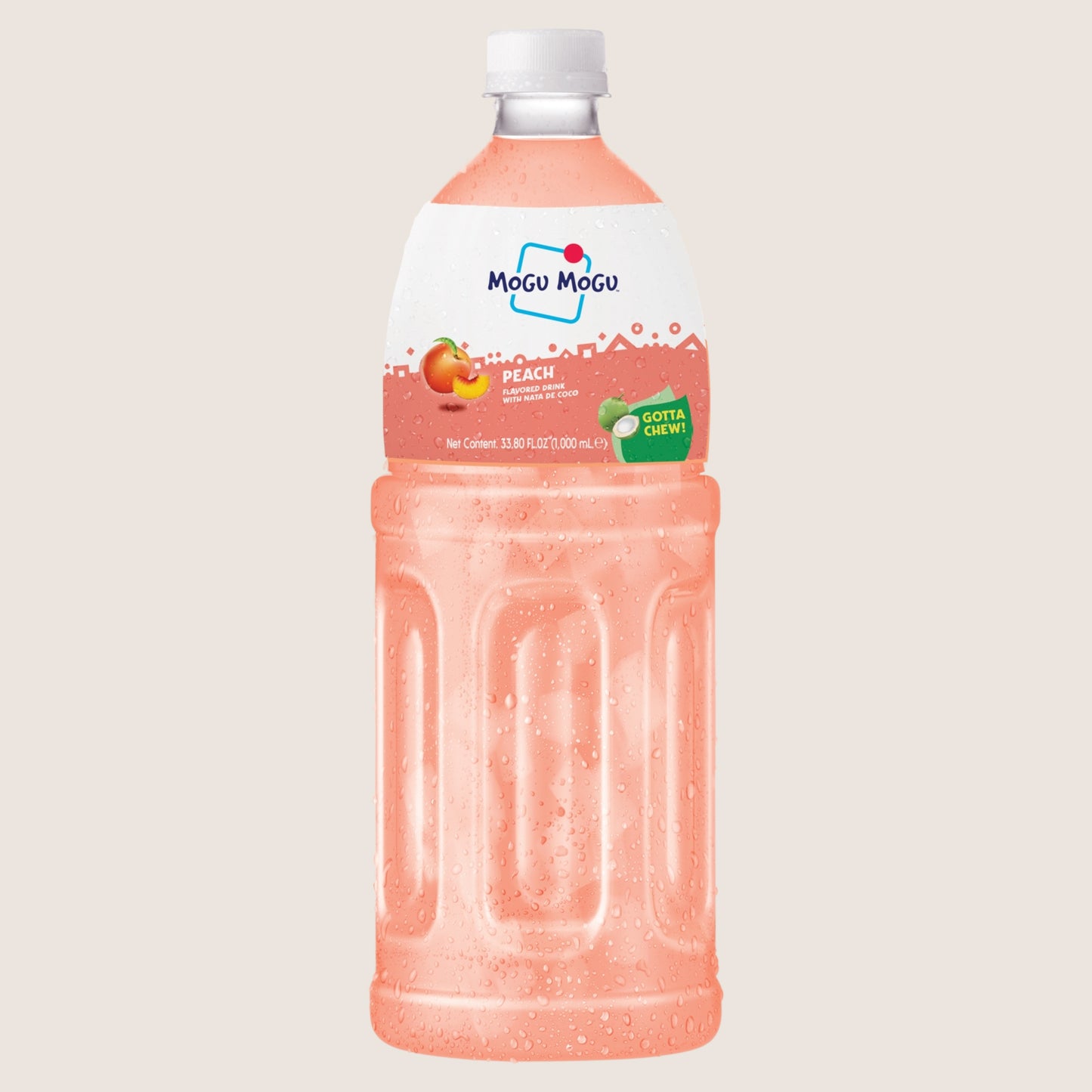Mogu Mogu Peach Flavored Drink with Nata De Coco 1 Refreshing 000ml