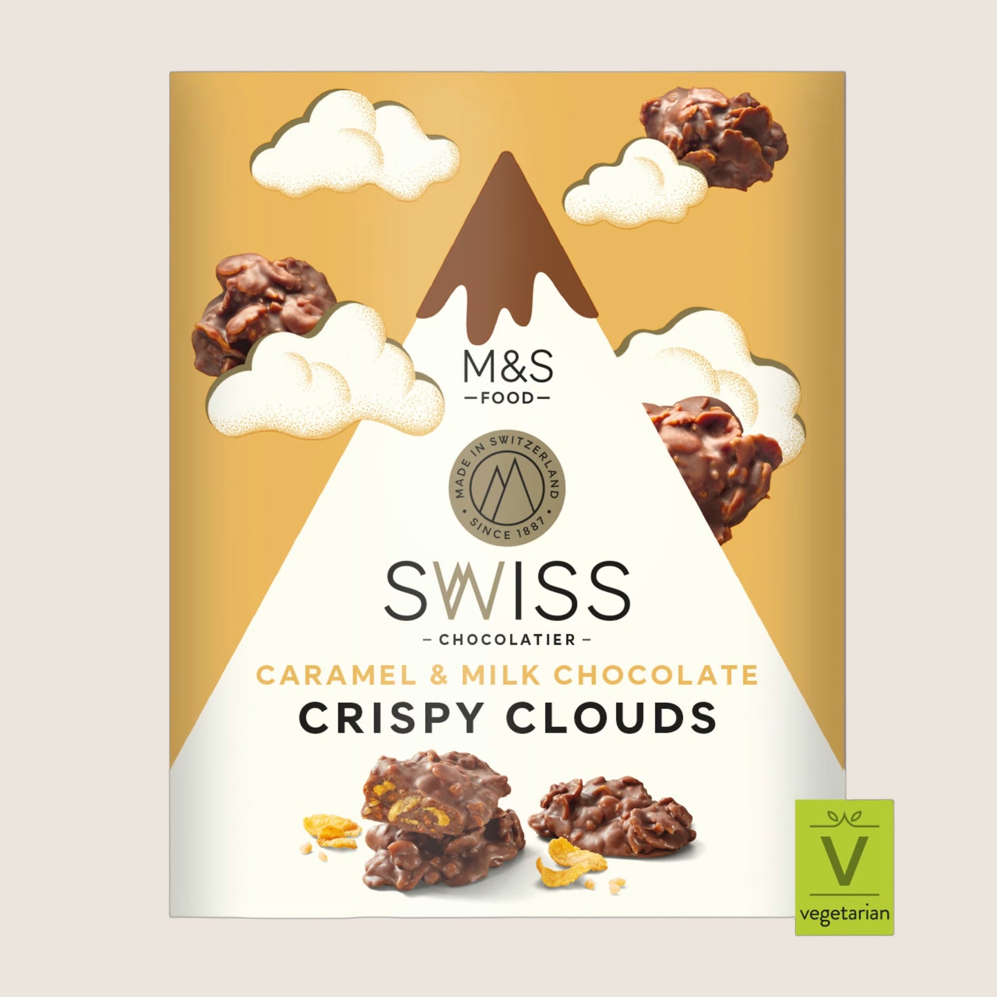 M&S Swiss Caramel And Milk Chocolate Crispy Clouds 140 g