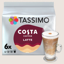 Tassimo Costa Latte Coffee Pods x6 No Artificial Additives