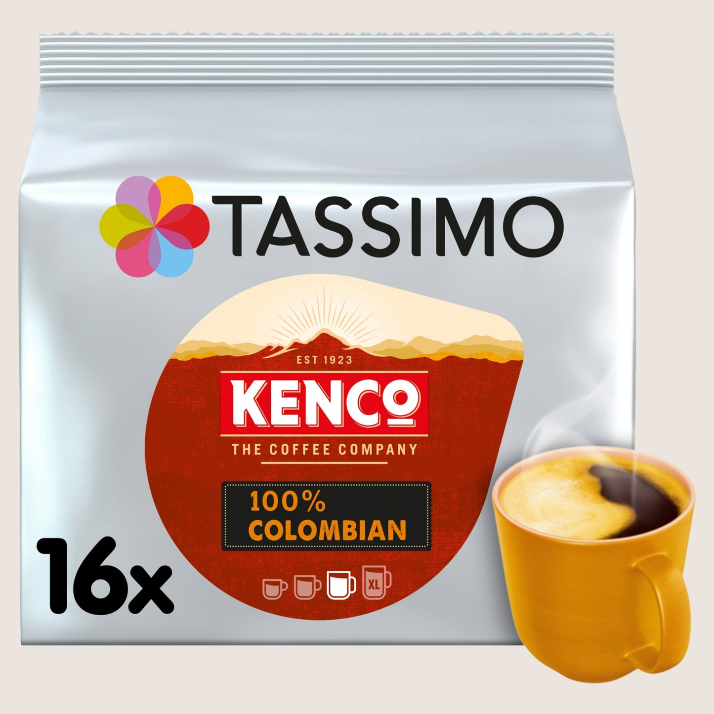 Tassimo Kenco Colombian Coffee Pods x16 No Artificial Additives