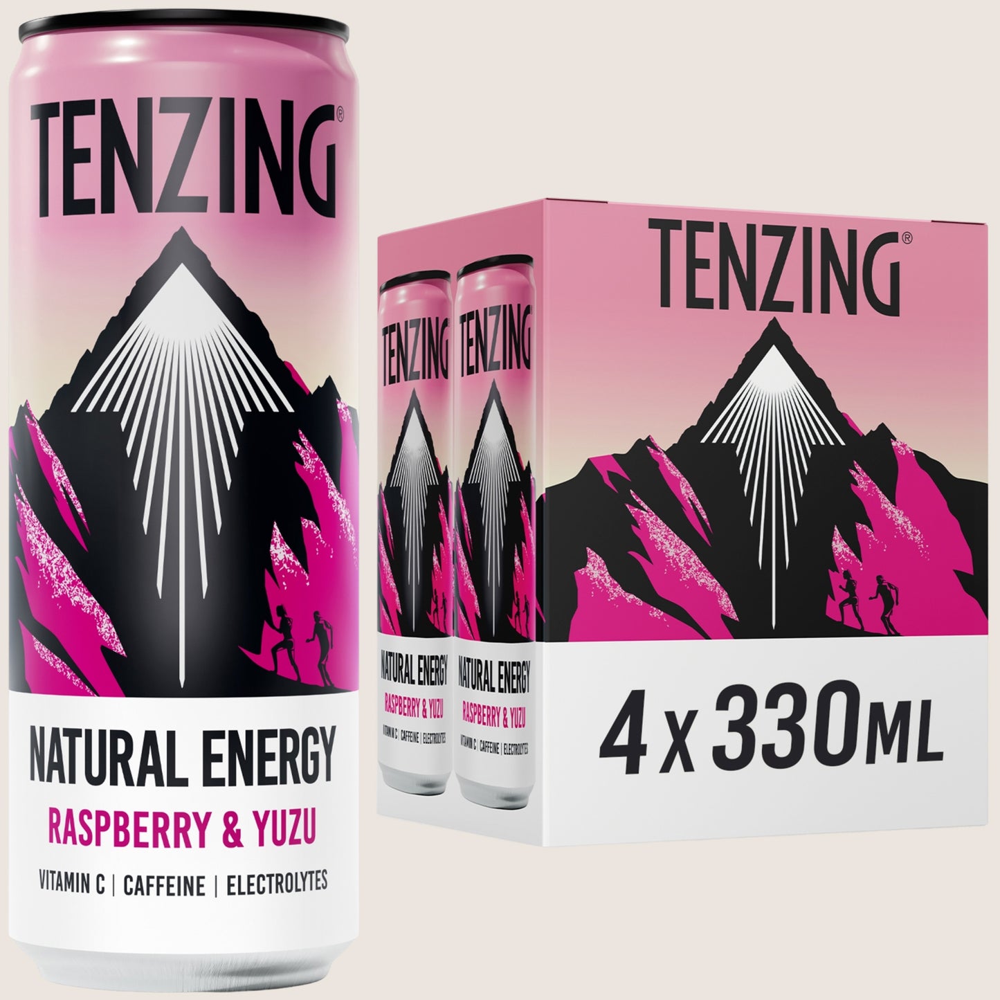 Tenzing Raspberry & Yuzu Natural Energy Natural Flavours 4 x 330ml