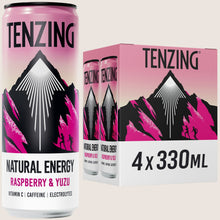Tenzing Raspberry & Yuzu Natural Energy Natural Flavours 4 x 330ml