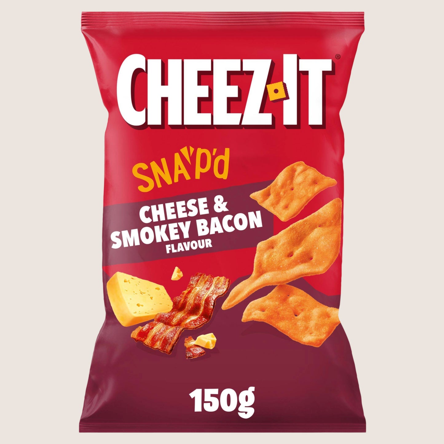 Cheez-It Cheese & Smokey Bacon flavour Thin & Crispy Baked Snacks Baked Not Fried 150g