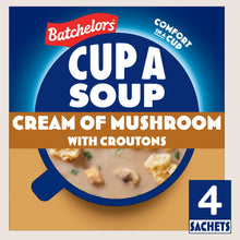 Batchelors Cup a Soup Cream of Mushroom 4 Instant Soup Sachets No Artificial Additives 99g