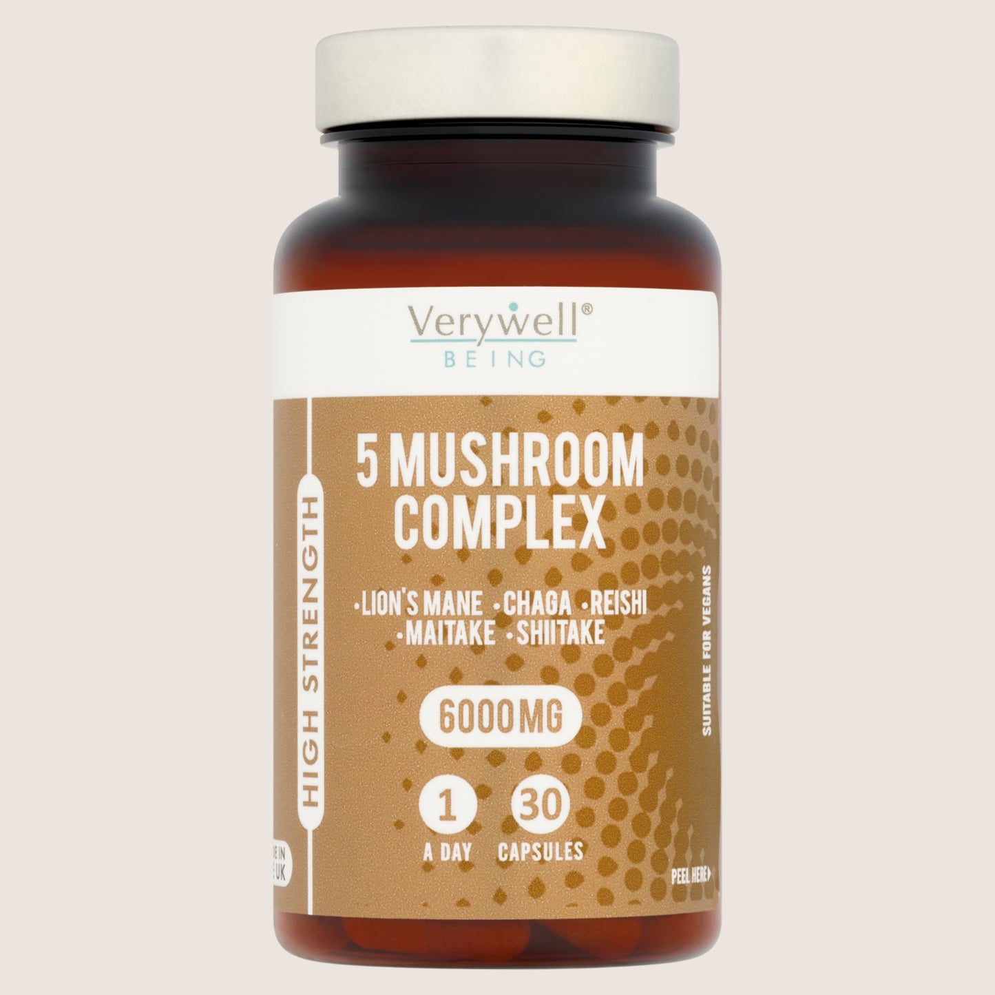 Verywell Being High Strength 5 Mushroom Complex 6000mg 1 A Day 30 Capsules