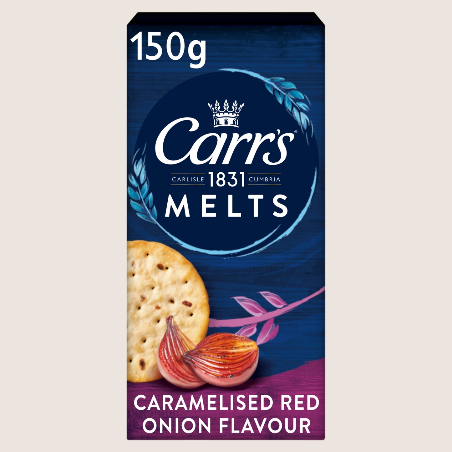 Carr's Melts Caramelised Red Onion Crackers Free From Artificial Additives 150g