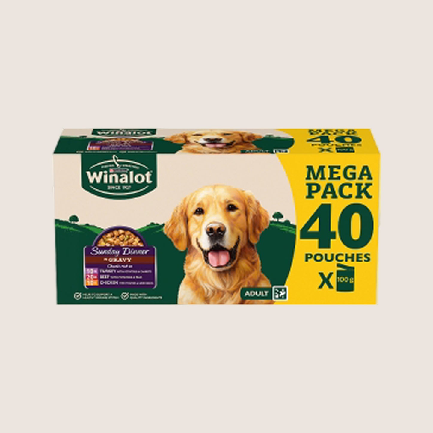 Winalot Sunday Dinner Mixed in Gravy Wet Dog Food Complete Nutrition 40x100g