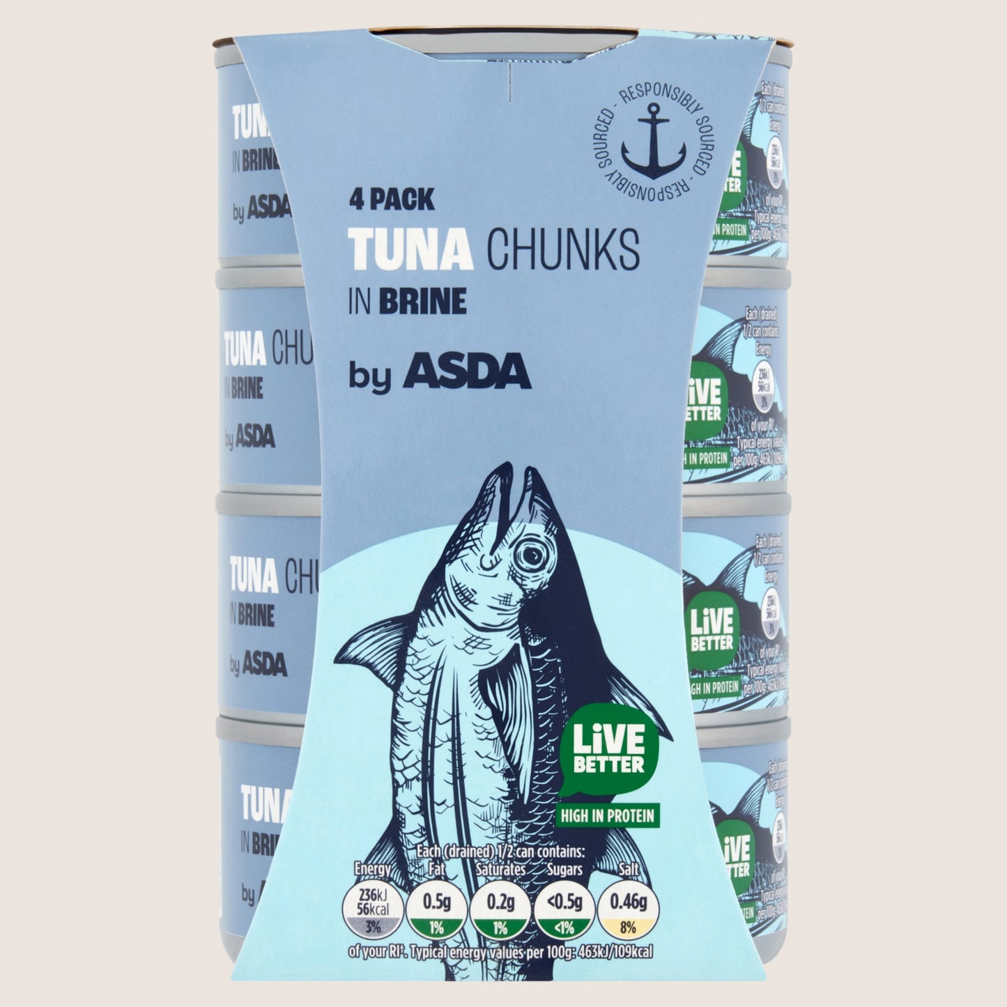 ASDA Tuna Chunks in Brine 4 x 145g