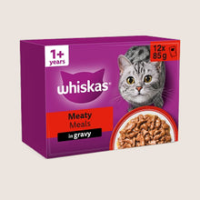 Whiskas 1+ MEATY Meals Wet Cat Food Pouches in Gravy With Taurine 12 x 85g