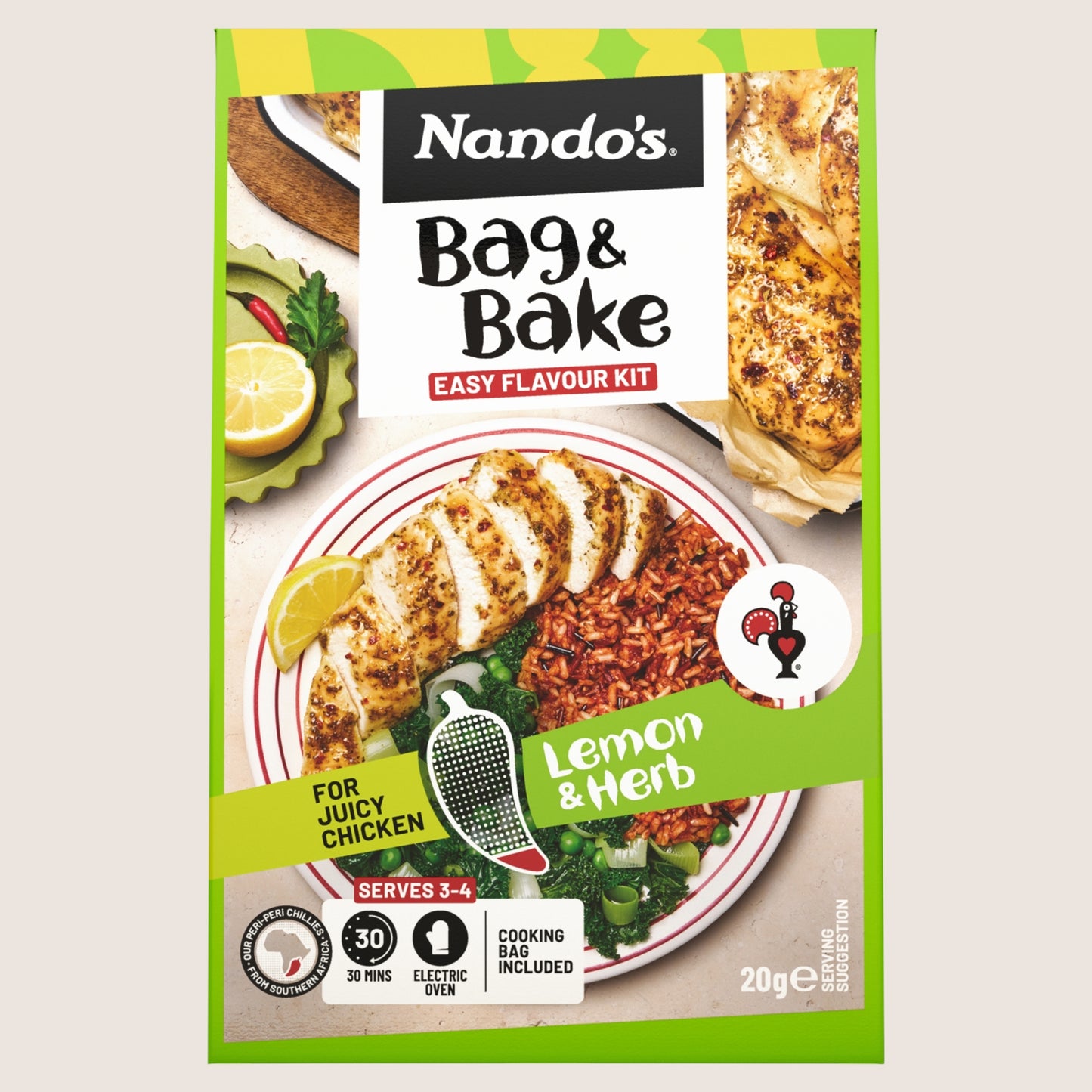 Nando's Lemon & Herb Bag & Bake Gluten Free Halal 20g